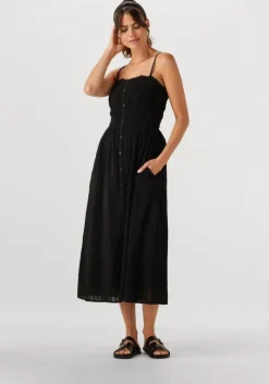 zwarte msch copenhagen midi jurk mschbriona strap dress