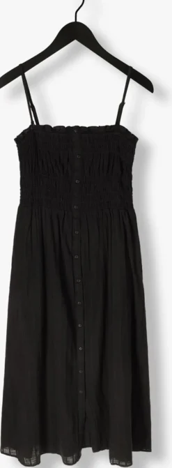 zwarte msch copenhagen midi jurk mschbriona strap dress