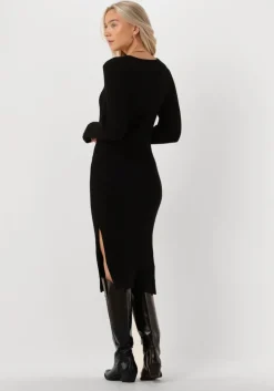 zwarte msch copenhagen midi jurk mschrenana rachelle v dress