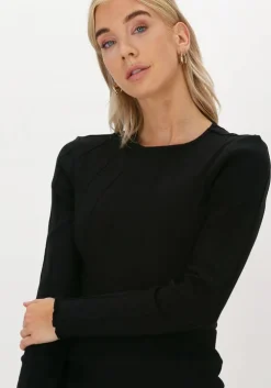 zwarte na-kd top structured long sleeve top