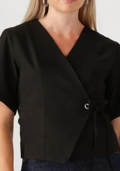 zwarte neo noir blazer simmo eyelet blouse