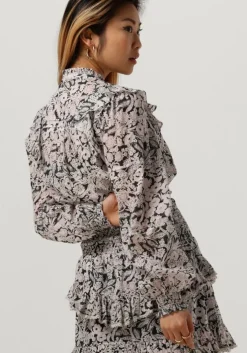 zwarte neo noir blouses hama sweet floral blouse