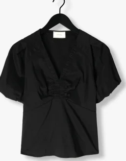 zwarte neo noir blouses irina poplin blouse