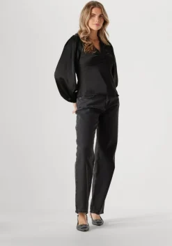 zwarte neo noir blouses istana heavy sateen blouse