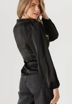 zwarte neo noir blouses istana heavy sateen blouse