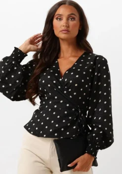 zwarte neo noir blouses merry retro dot blouse