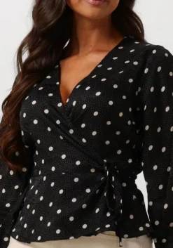 zwarte neo noir blouses merry retro dot blouse