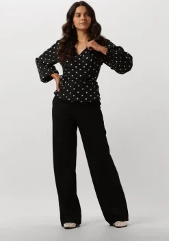 zwarte neo noir blouses merry retro dot blouse