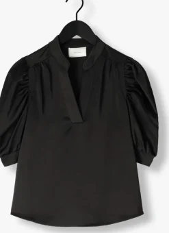 zwarte neo noir blouses roella heavy sateen blouse