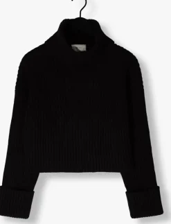 zwarte neo noir coltrui benson cropped knit blouse