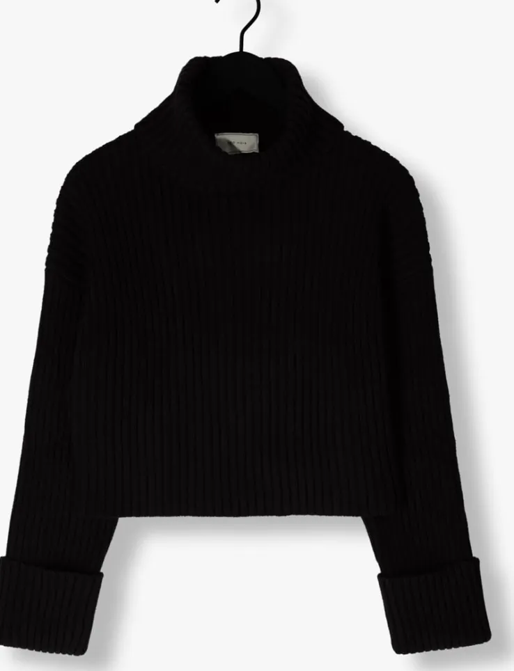 zwarte neo noir coltrui benson cropped knit blouse