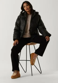 zwarte neo noir gewatteerde jas fox c puffer jacket