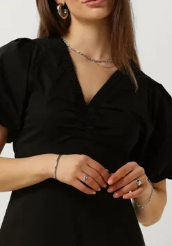 zwarte neo noir maxi jurk illana poplin dress