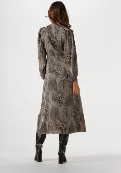 zwarte neo noir midi jurk isoabel floating wave dress