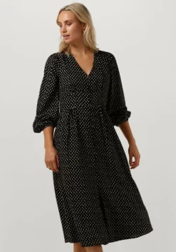 zwarte neo noir midi jurk timma mini stitch dress