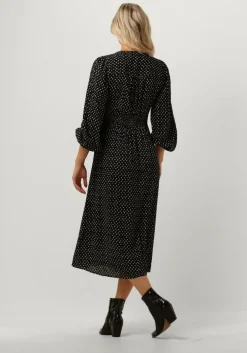 zwarte neo noir midi jurk timma mini stitch dress