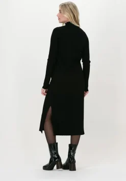 zwarte neo noir midi jurk gaby knit dress