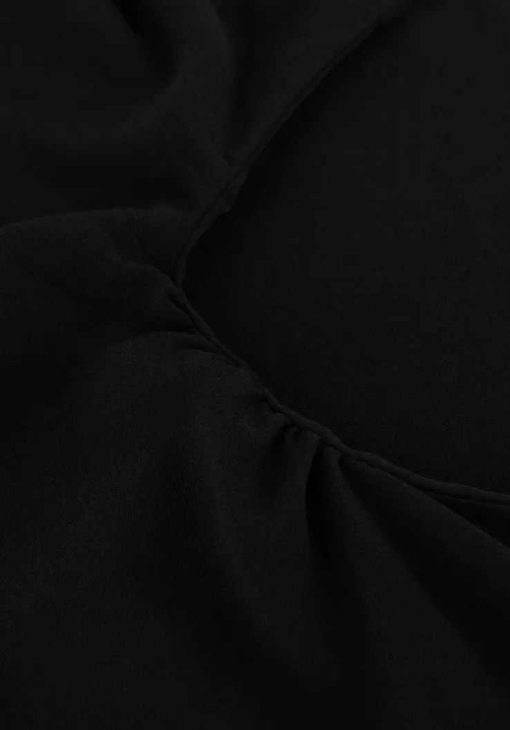 zwarte neo noir midi jurk miloine drape dress