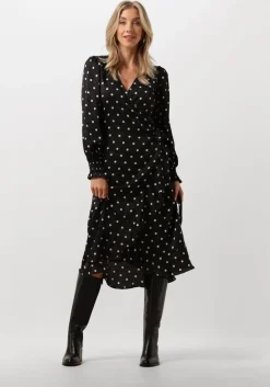 zwarte neo noir midi jurk eva retro dot dress
