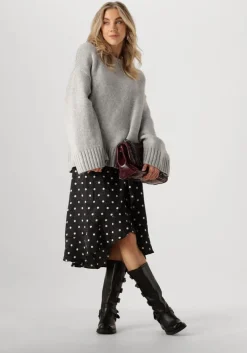 zwarte neo noir midi jurk eva retro dot dress