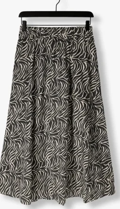 zwarte neo noir midirok yara zebra long skirt