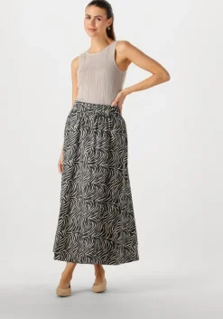 zwarte neo noir midirok yara zebra long skirt