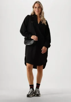 zwarte neo noir mini jurk lexia crepe dress