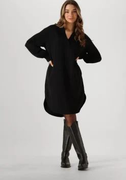 zwarte neo noir mini jurk lexia crepe dress