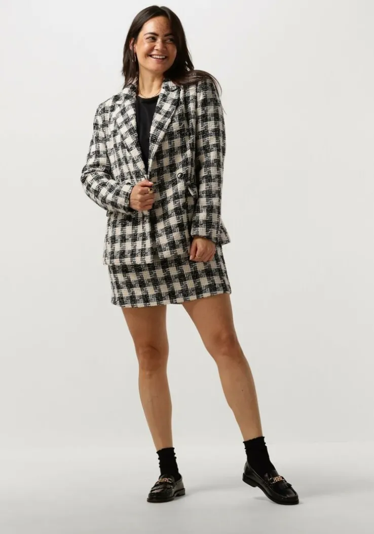 zwarte neo noir minirok helmine chic boucle skirt