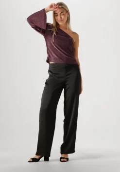 zwarte neo noir pantalon debra heavy sateen pants