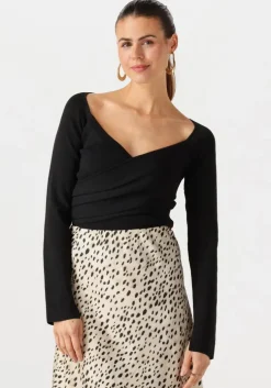 zwarte neo noir top elaina knit blouse