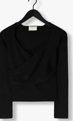 zwarte neo noir top elaina knit blouse
