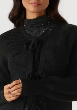 zwarte neo noir vest muscado knit cardigan