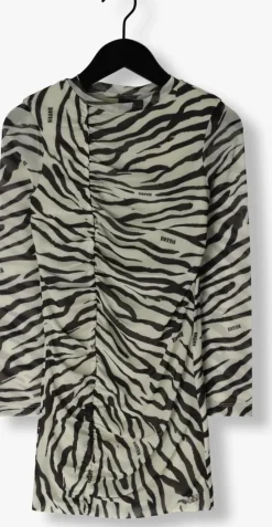 zwarte nik & nik mini jurk zebra mesh dress