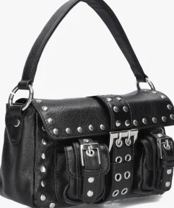 zwarte núnoo handtas small honey buckle rivet mountain