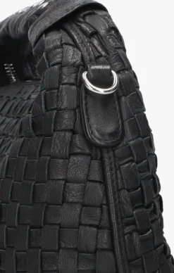 zwarte núnoo schoudertas dandy braided