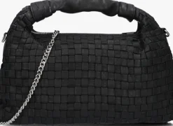 zwarte núnoo schoudertas dandy braided washed