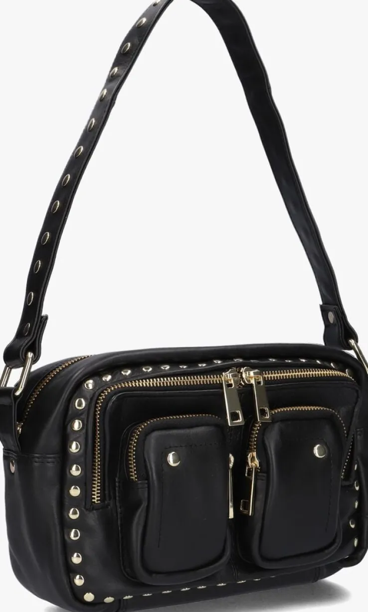 zwarte núnoo schoudertas ellie disco gold