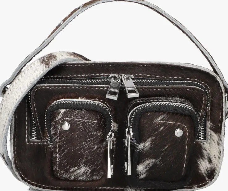 zwarte núnoo schoudertas helena black dots