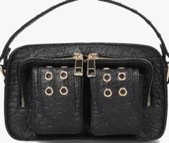 zwarte núnoo schoudertas helena eyelet