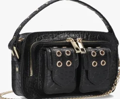 zwarte núnoo schoudertas helena eyelet