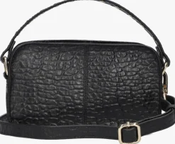 zwarte núnoo schoudertas helena eyelet