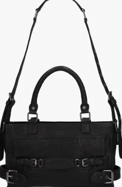 zwarte núnoo schoudertas scarlett buckle rock