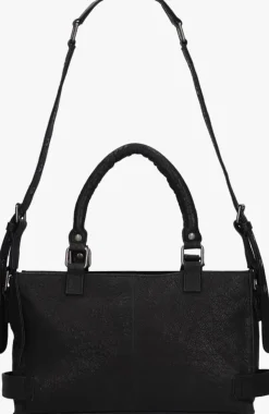 zwarte núnoo schoudertas scarlett buckle rock