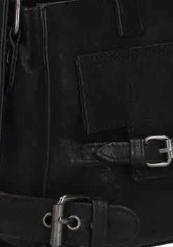 zwarte núnoo schoudertas scarlett buckle rock