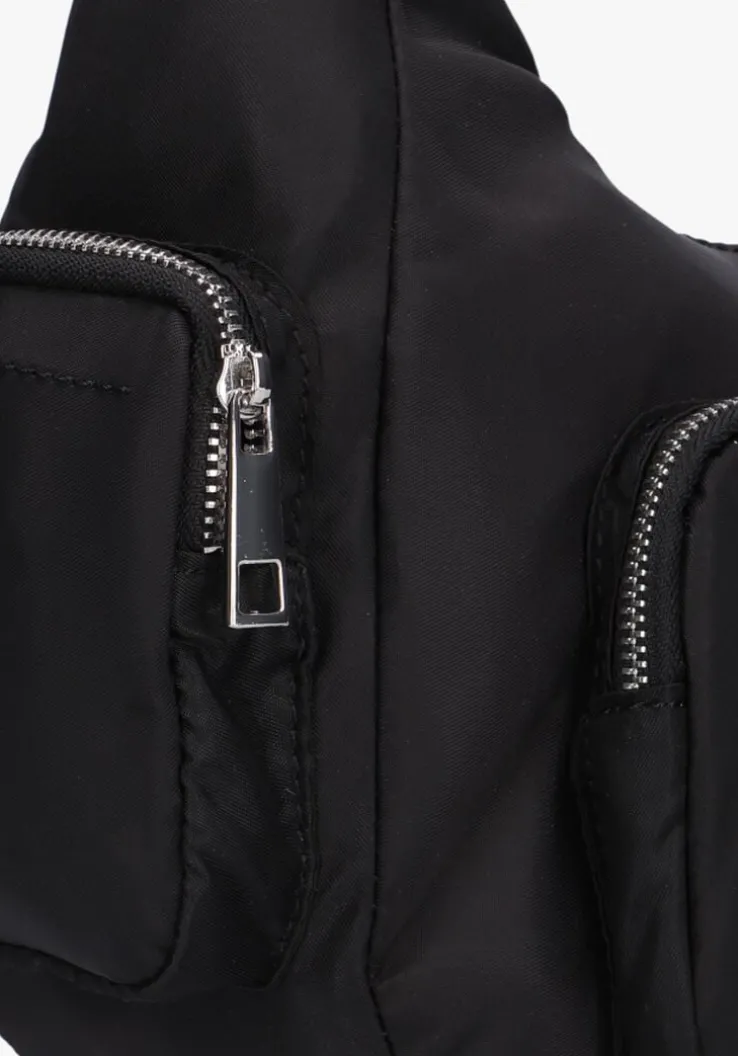 zwarte núnoo schoudertas sally pocket recycled nylon