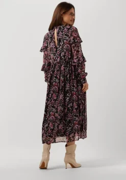 zwarte notes du nord midi jurk fabiola lurex midi dress