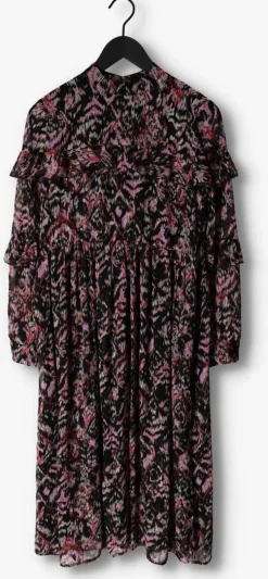 zwarte notes du nord midi jurk fabiola lurex midi dress