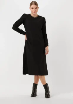zwarte notes du nord midi jurk eve midi dress