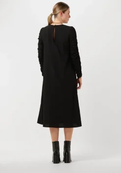zwarte notes du nord midi jurk eve midi dress